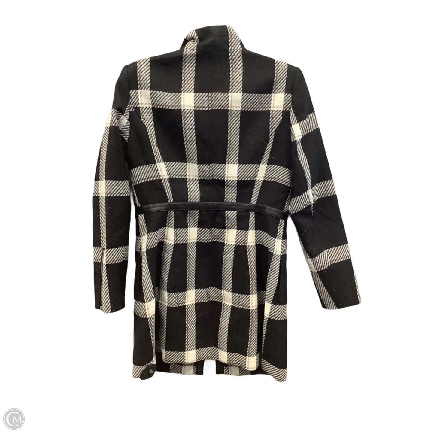 Coat Trench Coat By Clothes Mentor In Black, Size: S