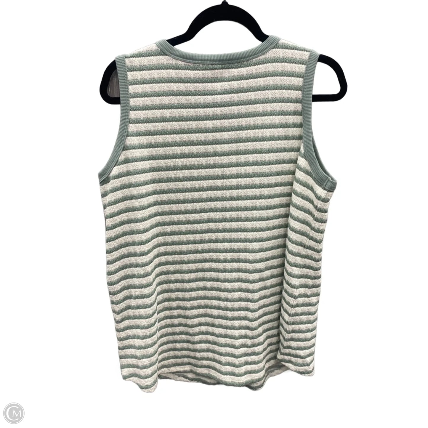 Top Sleeveless By Maurices In Green & White, Size: Xxl