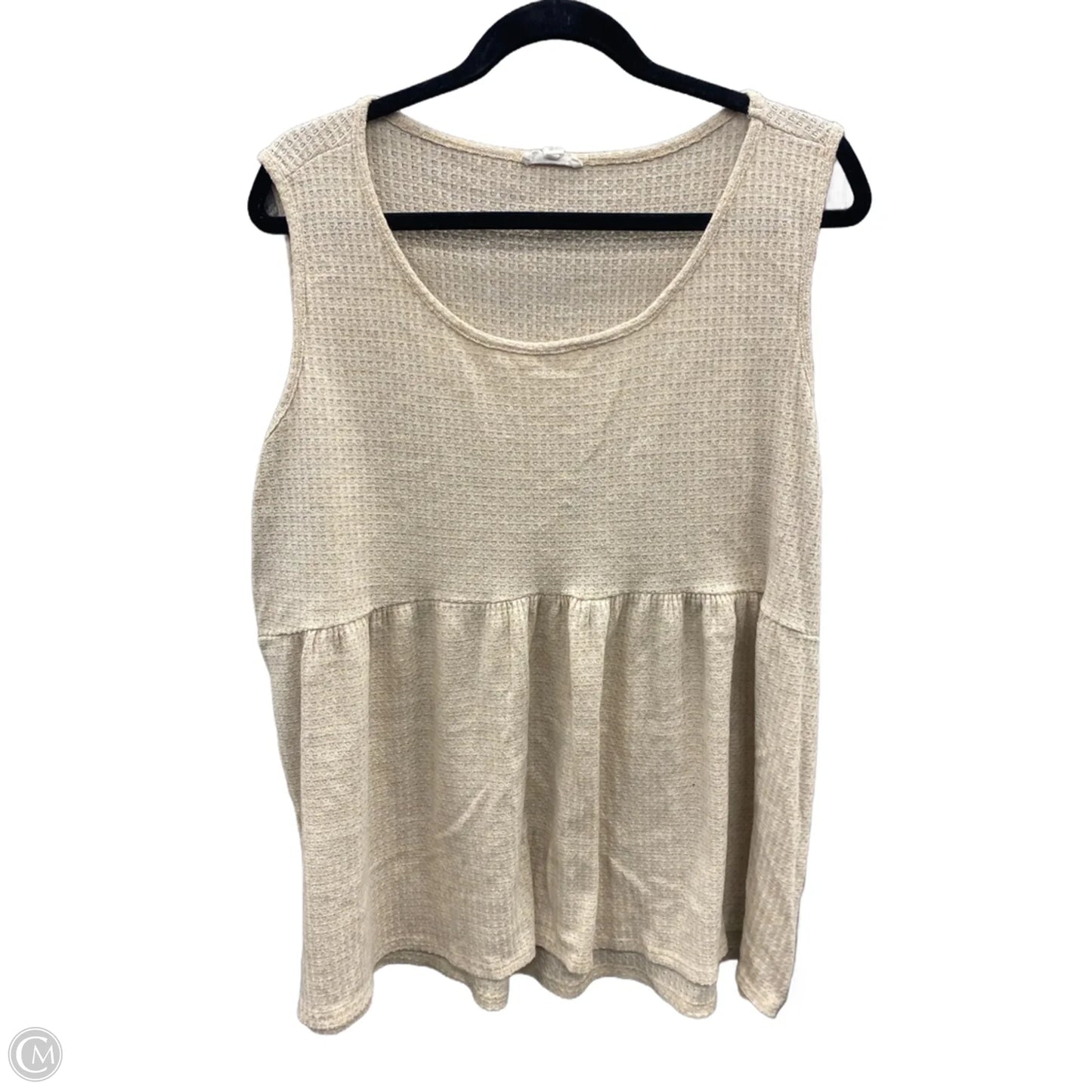 Top Sleeveless By Chicsoul In Beige, Size: 2x