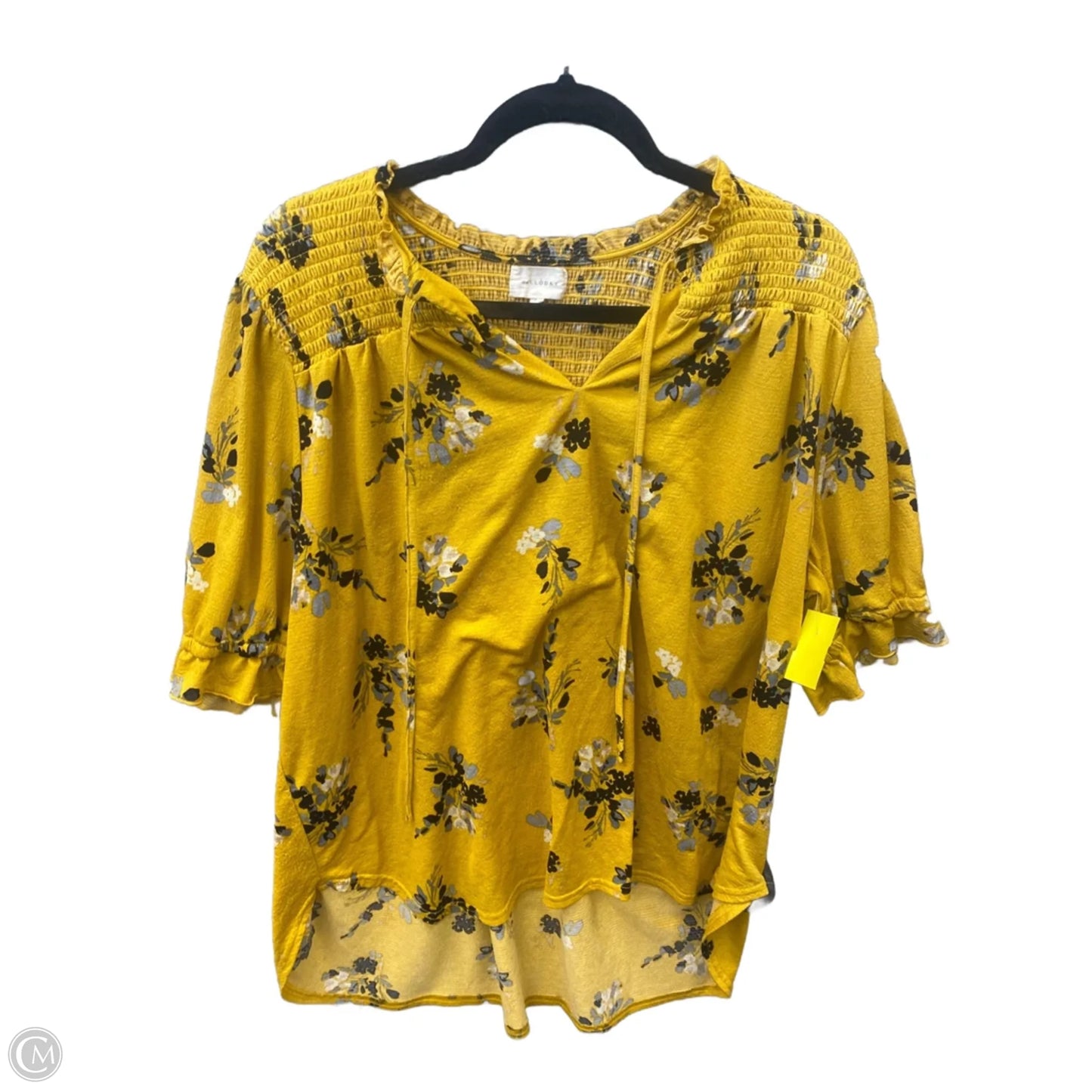 Blouse Short Sleeve By Melloday In Yellow, Size: 2x