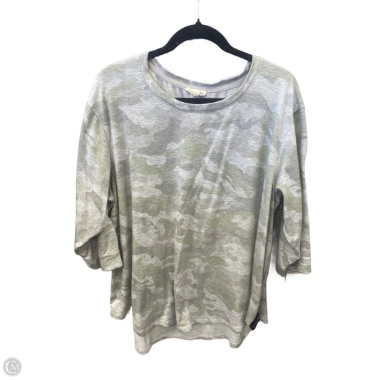 Top Long Sleeve By Jane And Delancey In Camouflage Print, Size: 2x