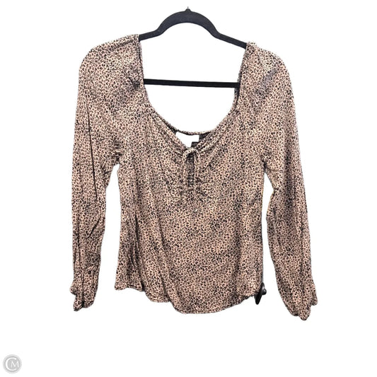 Top Long Sleeve By Urban Romantics In Animal Print, Size: L
