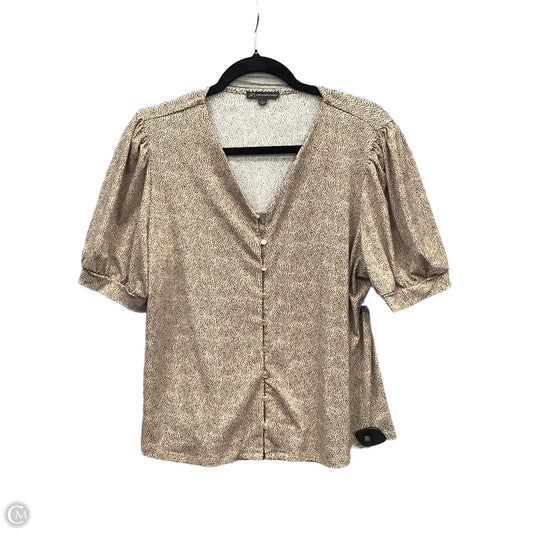 Top Short Sleeve By Adrianna Papell In Tan, Size: L
