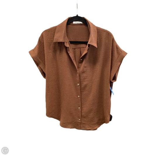 Top Short Sleeve By Clothes Mentor In Brown, Size: L