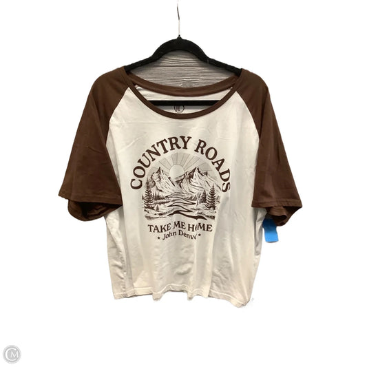Top Short Sleeve By Clothes Mentor In Brown, Size: 2x