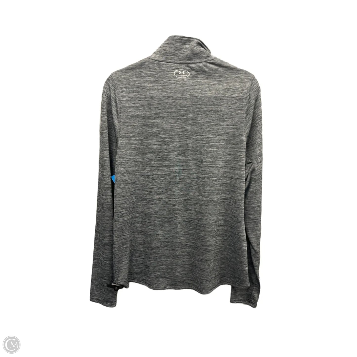 Athletic Top Long Sleeve Collar By Under Armour In Grey, Size: L