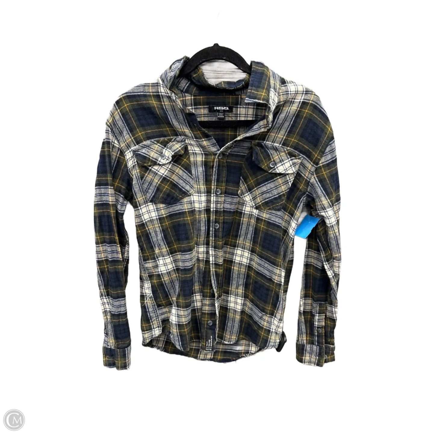 Top Long Sleeve By Clothes Mentor In Plaid Pattern, Size: S