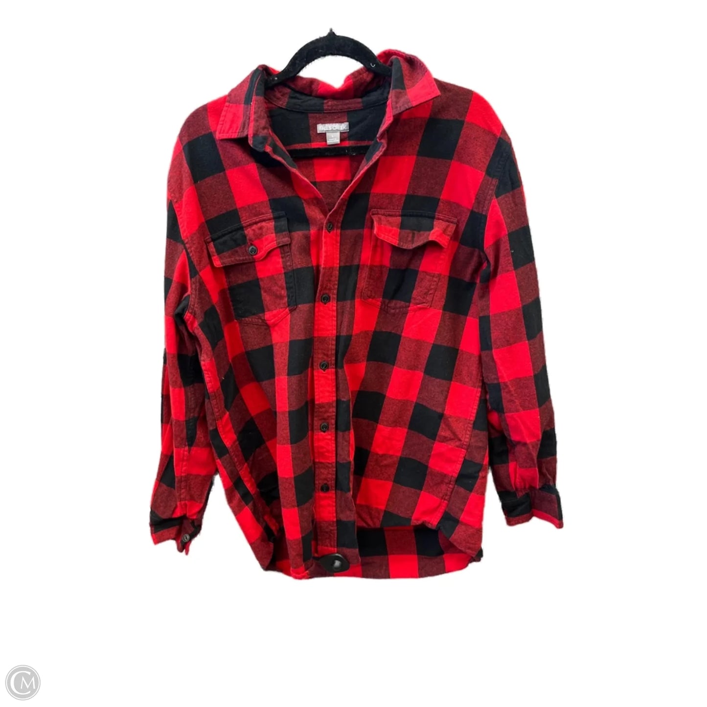 Top Long Sleeve By Falls Creek In Red, Size: L
