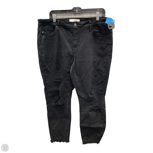 Jeans Skinny By Kancan In Black Denim, Size: 20