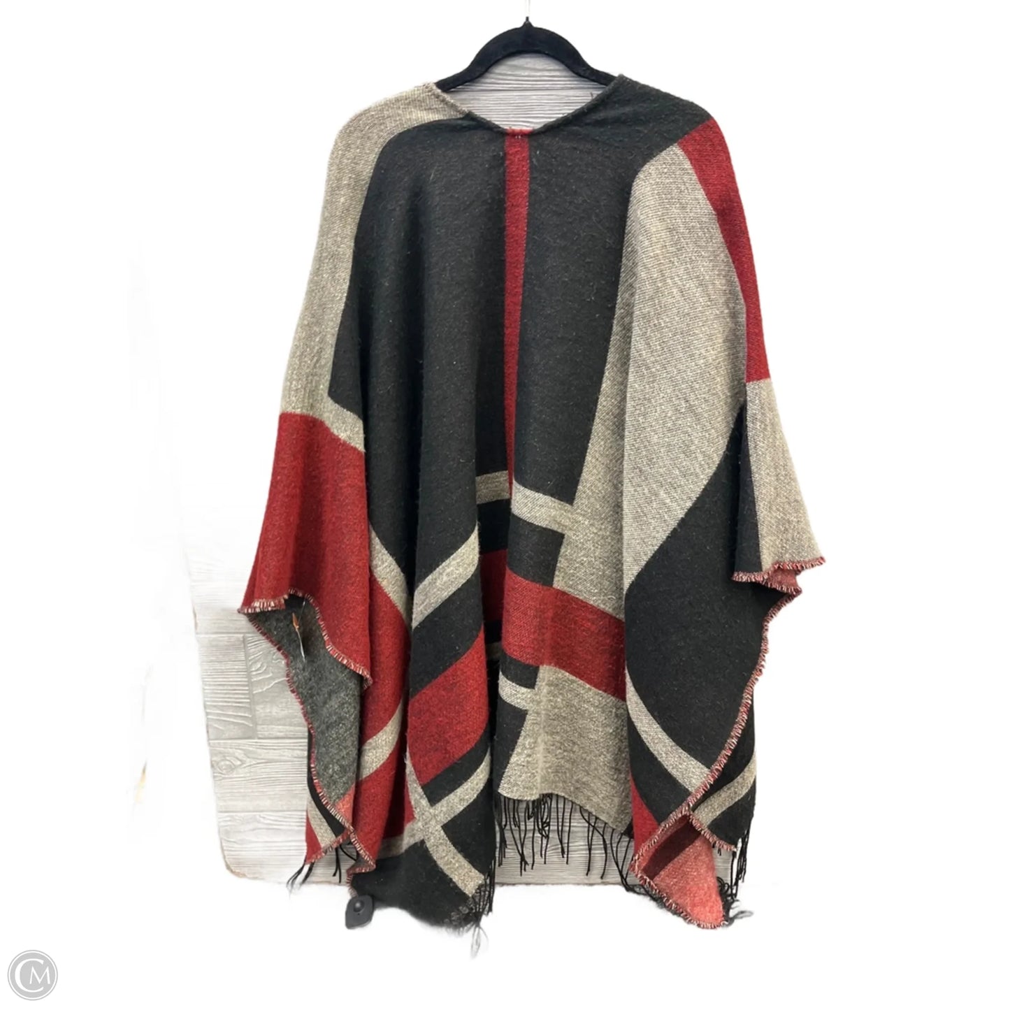 Shawl By Clothes Mentor In Plaid Pattern, Size: Osfm