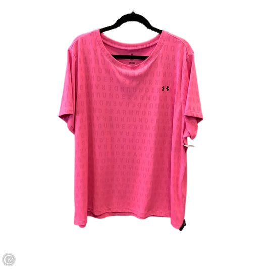 Athletic Top Short Sleeve By Under Armour In Pink, Size: 3x