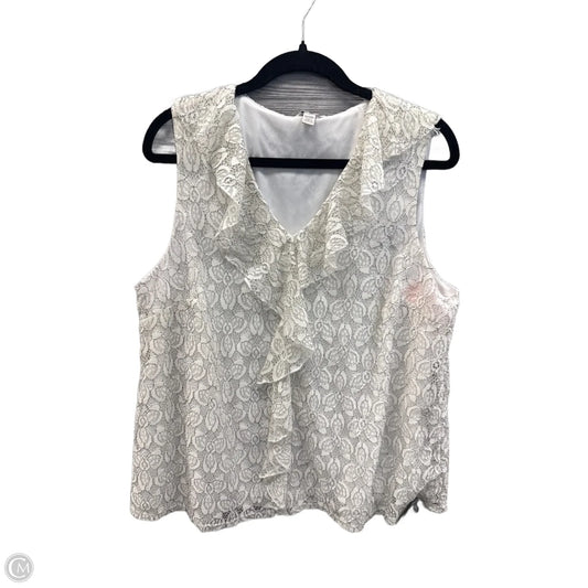 Top Sleeveless By Caution To The Wind In White, Size: 1x