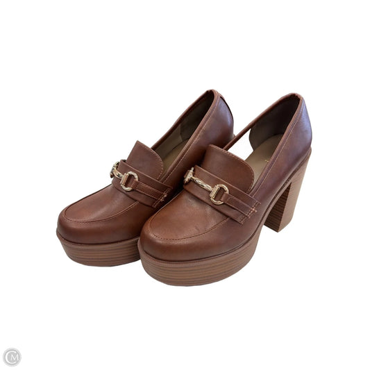 Shoes Heels Platform By Clothes Mentor In Brown, Size: 9