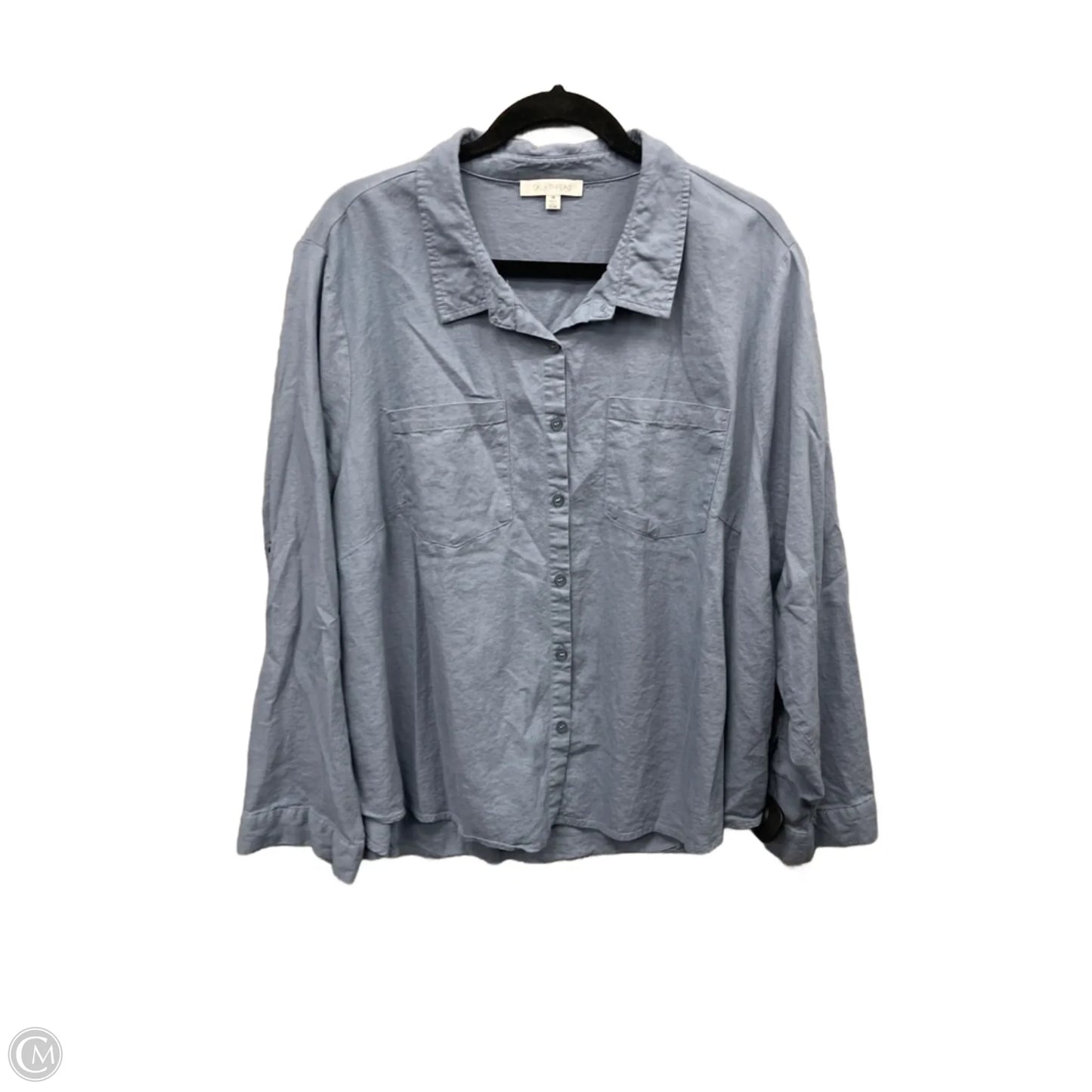 Top Long Sleeve By Daily Thread In Blue, Size: 3x