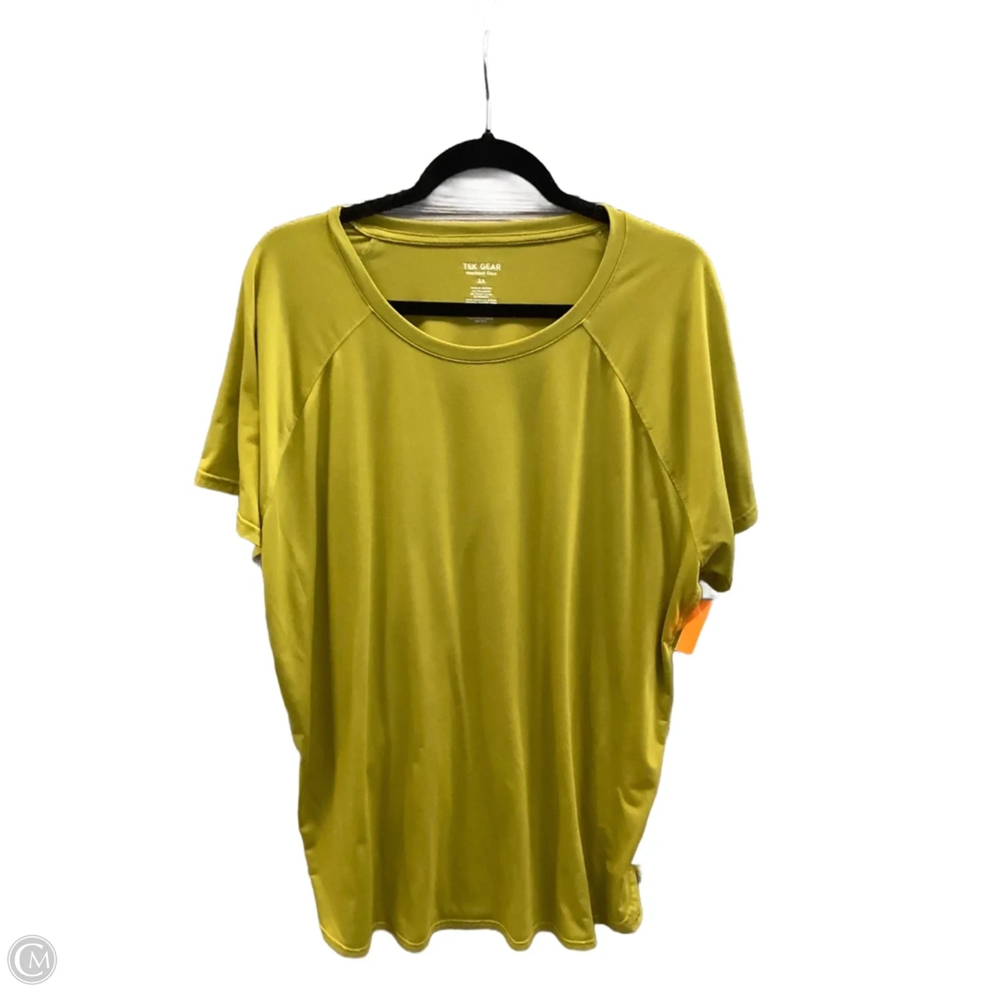 Athletic Top Short Sleeve By Tek Gear In Yellow, Size: 2x