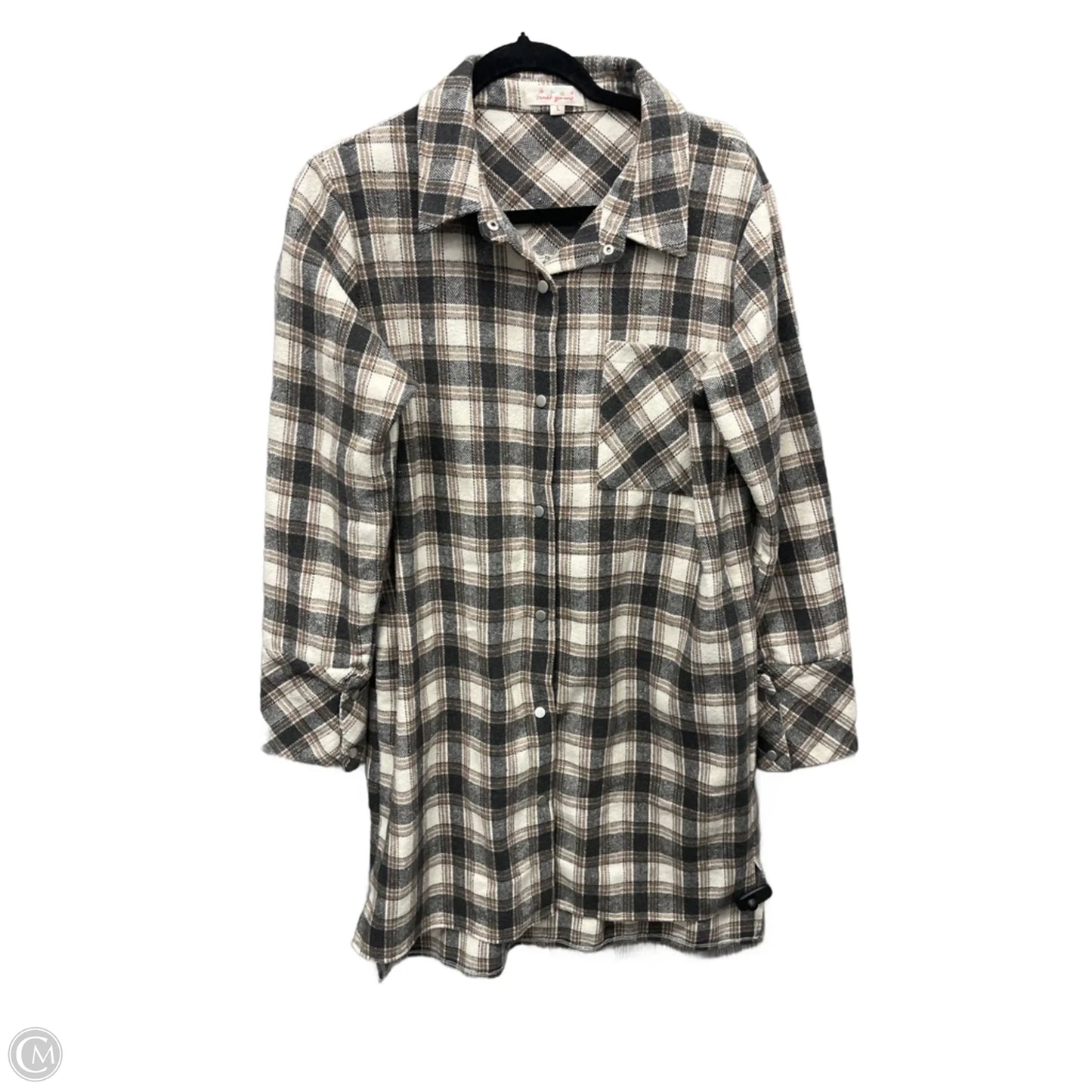 Jacket Shirt By Clothes Mentor In Plaid Pattern, Size: L