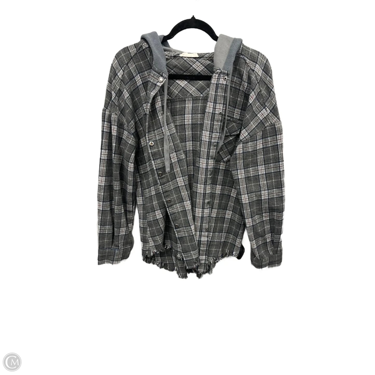 Top Long Sleeve By New In In Grey, Size: L