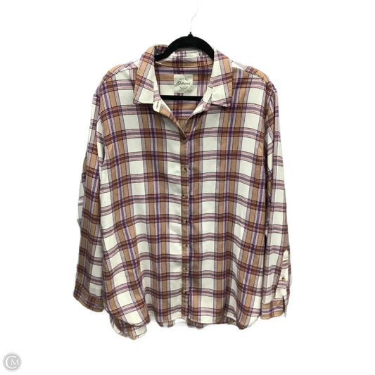 Top Long Sleeve By Jachs Girlfirend In Plaid Pattern, Size: Xxl