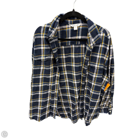 Top Long Sleeve By Old Navy In Plaid Pattern, Size: Xl
