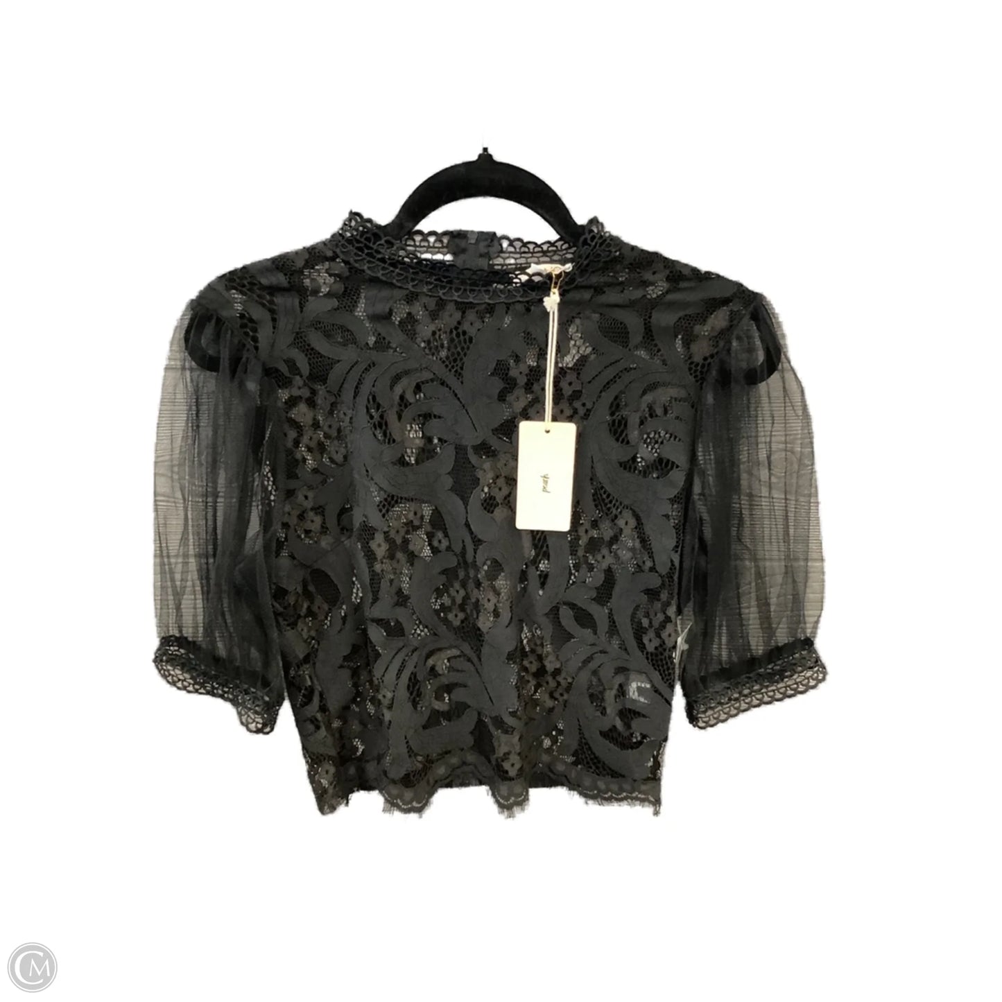 Top Short Sleeve By Peach In Black, Size: S