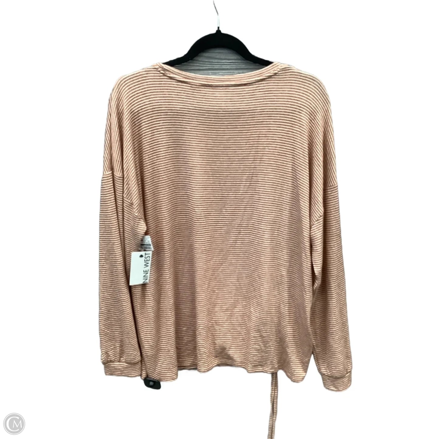 Top Long Sleeve By Nine West In Striped Pattern, Size: L