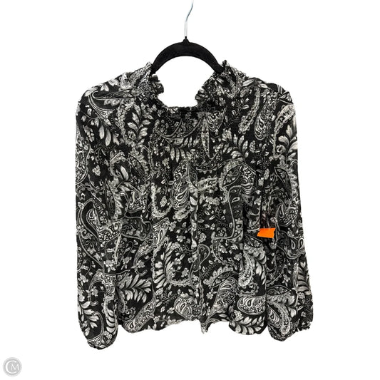 Blouse Long Sleeve By Ana In Black, Size: M