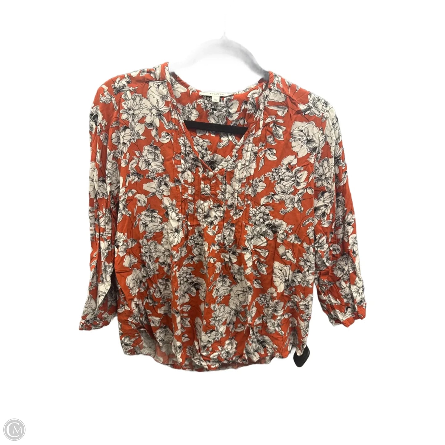 Top 3/4 Sleeve By Clothes Mentor In Orange, Size: M