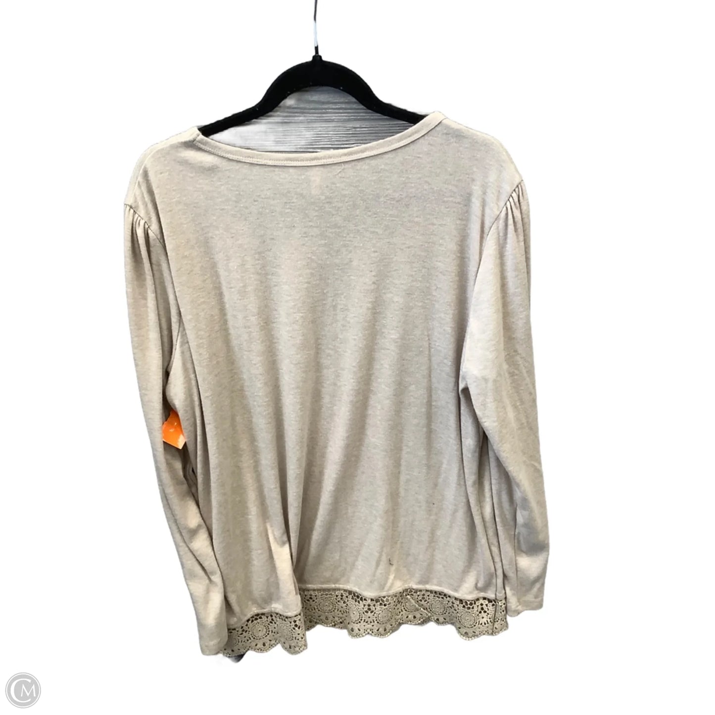 Top Long Sleeve By Clothes Mentor In Tan, Size: 2x