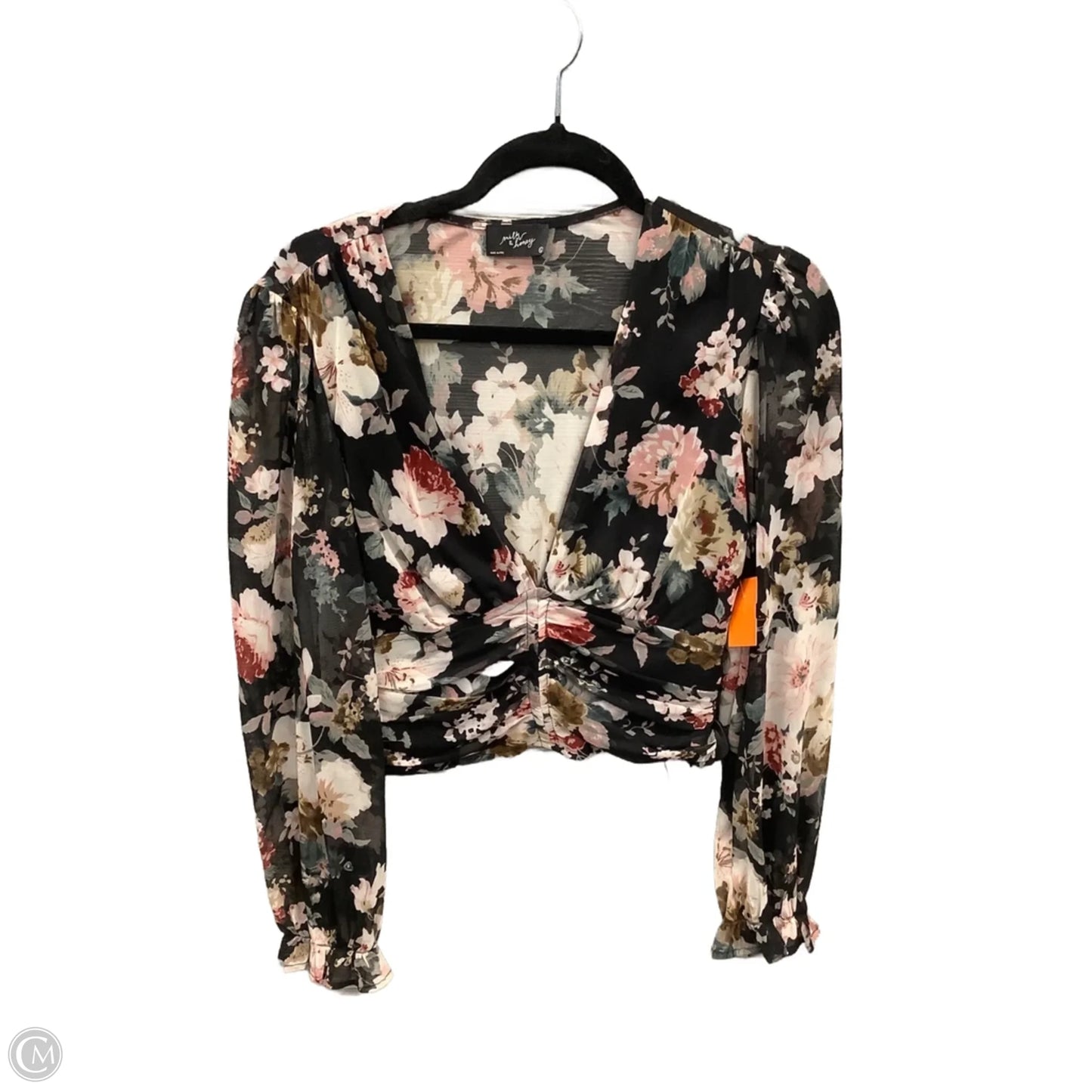 Top Long Sleeve By Milk & Honey In Black, Size: L