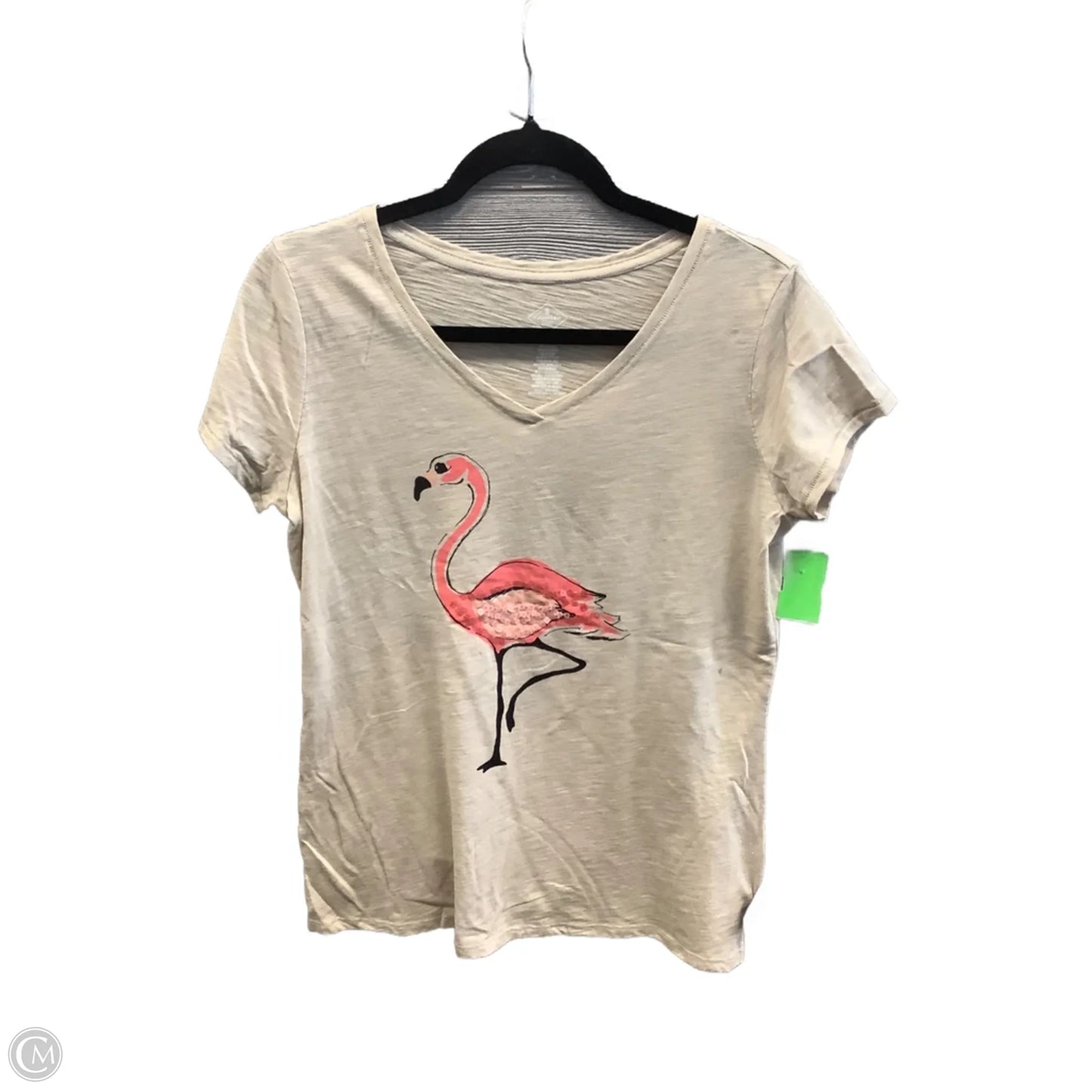 Top Short Sleeve By St Johns Bay In Tan, Size: M