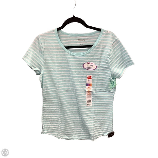 Top Short Sleeve By Hanes In Striped Pattern, Size: M