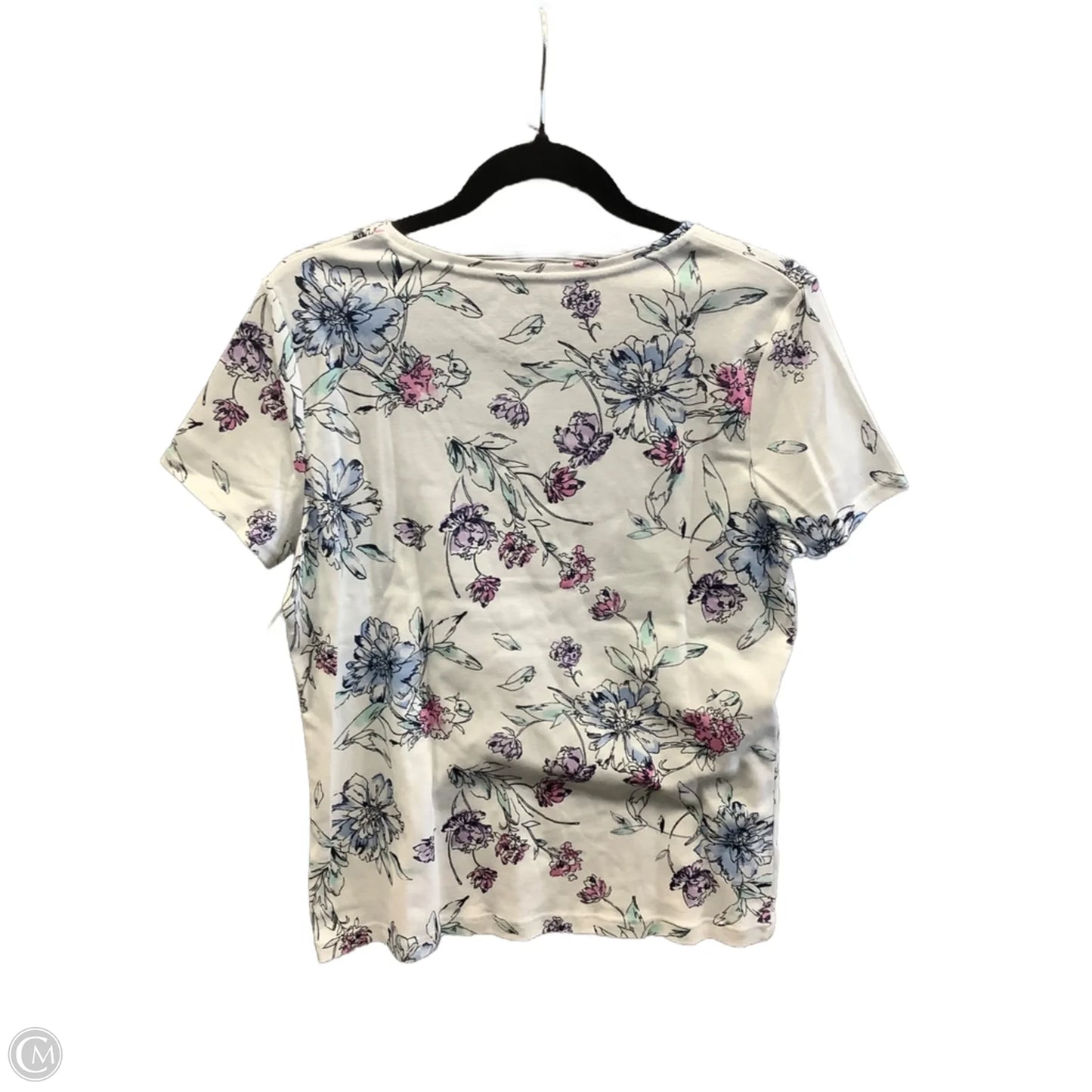 Top Short Sleeve By Croft And Barrow In White, Size: M
