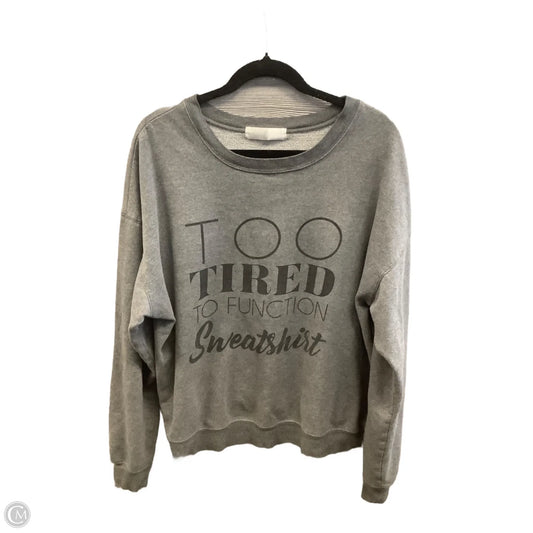 Sweatshirt Crewneck By Wound Up In Grey, Size: Xxl