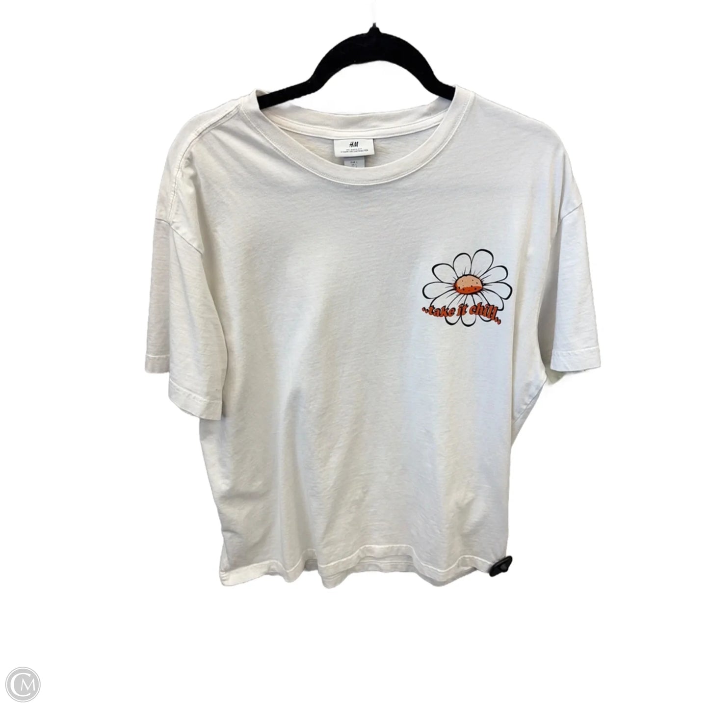 Top Short Sleeve By H&m In White, Size: L