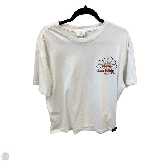 Top Short Sleeve By H&m In White, Size: L