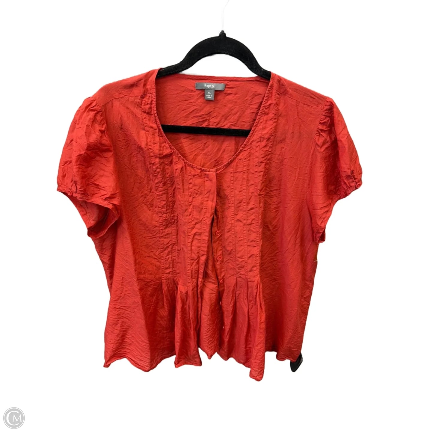 Top Short Sleeve By Apt 9 In Red, Size: Xl