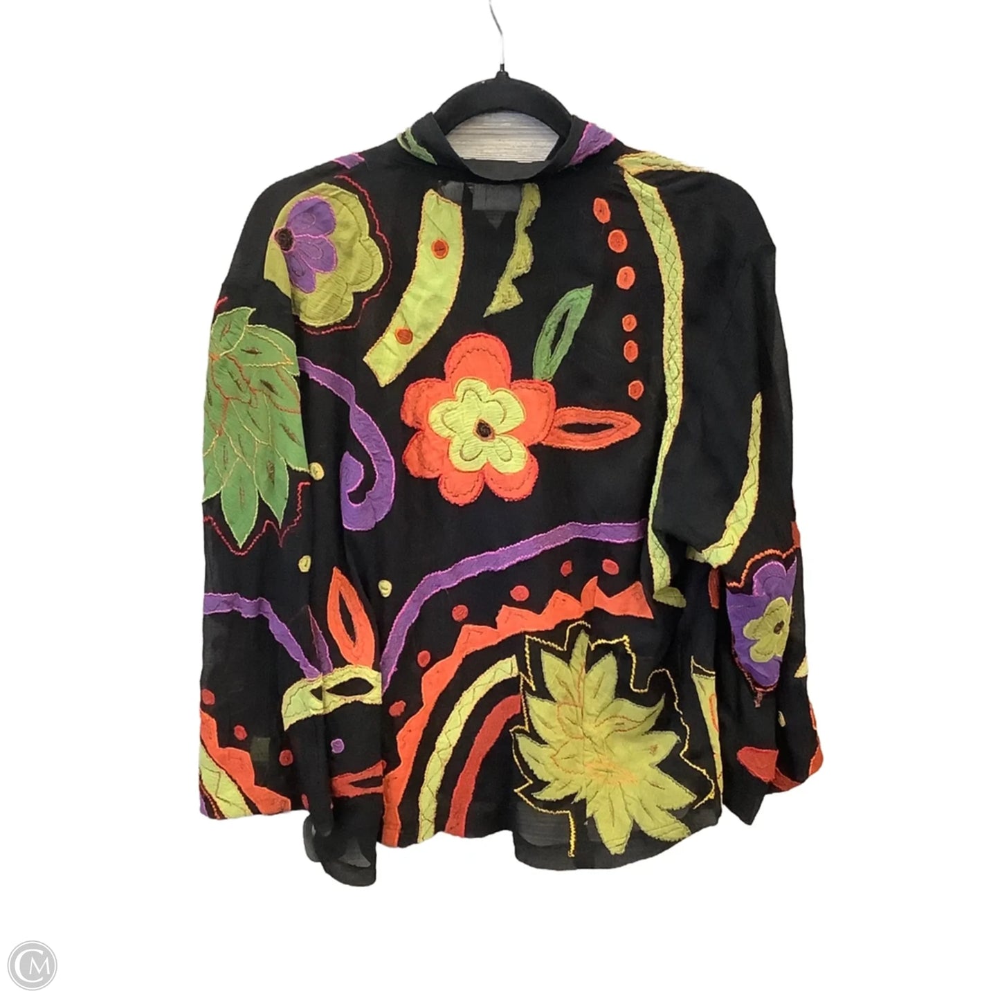 Jacket Shirt By Chicos In Black, Size: L