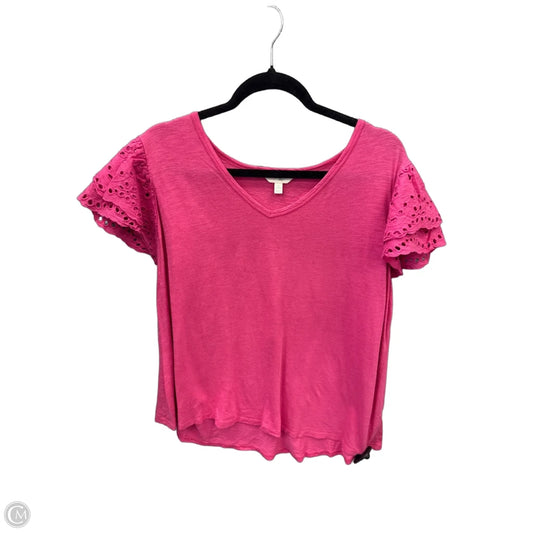 Top Short Sleeve By Terra & Sky In Pink, Size: 1x