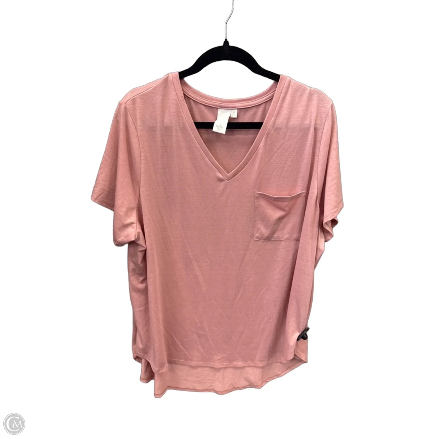Top Short Sleeve Basic By Clothes Mentor In Pink, Size: 2x