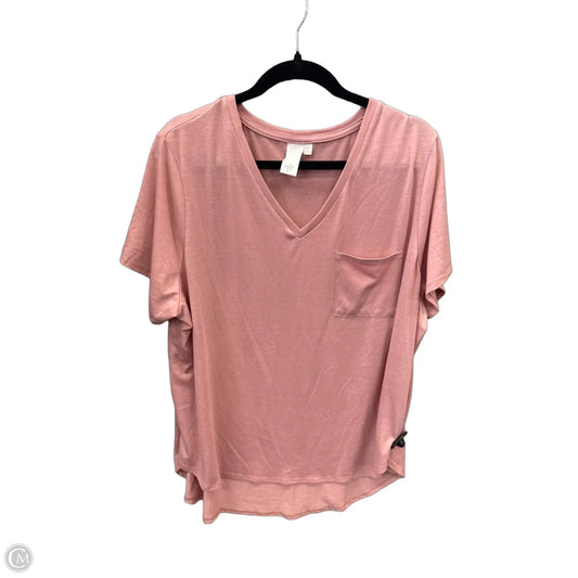 Top Short Sleeve Basic By Clothes Mentor In Pink, Size: 2x