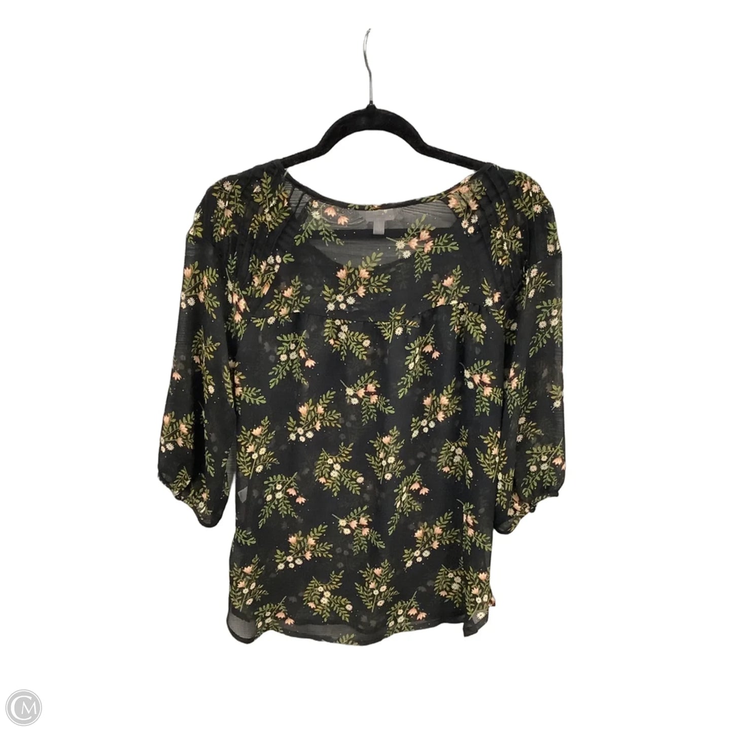 Blouse Short Sleeve By Lc Lauren Conrad In Black, Size: S