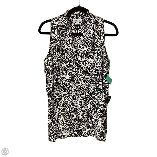 Tunic Sleeveless By Clothes Mentor In Black & White, Size: S