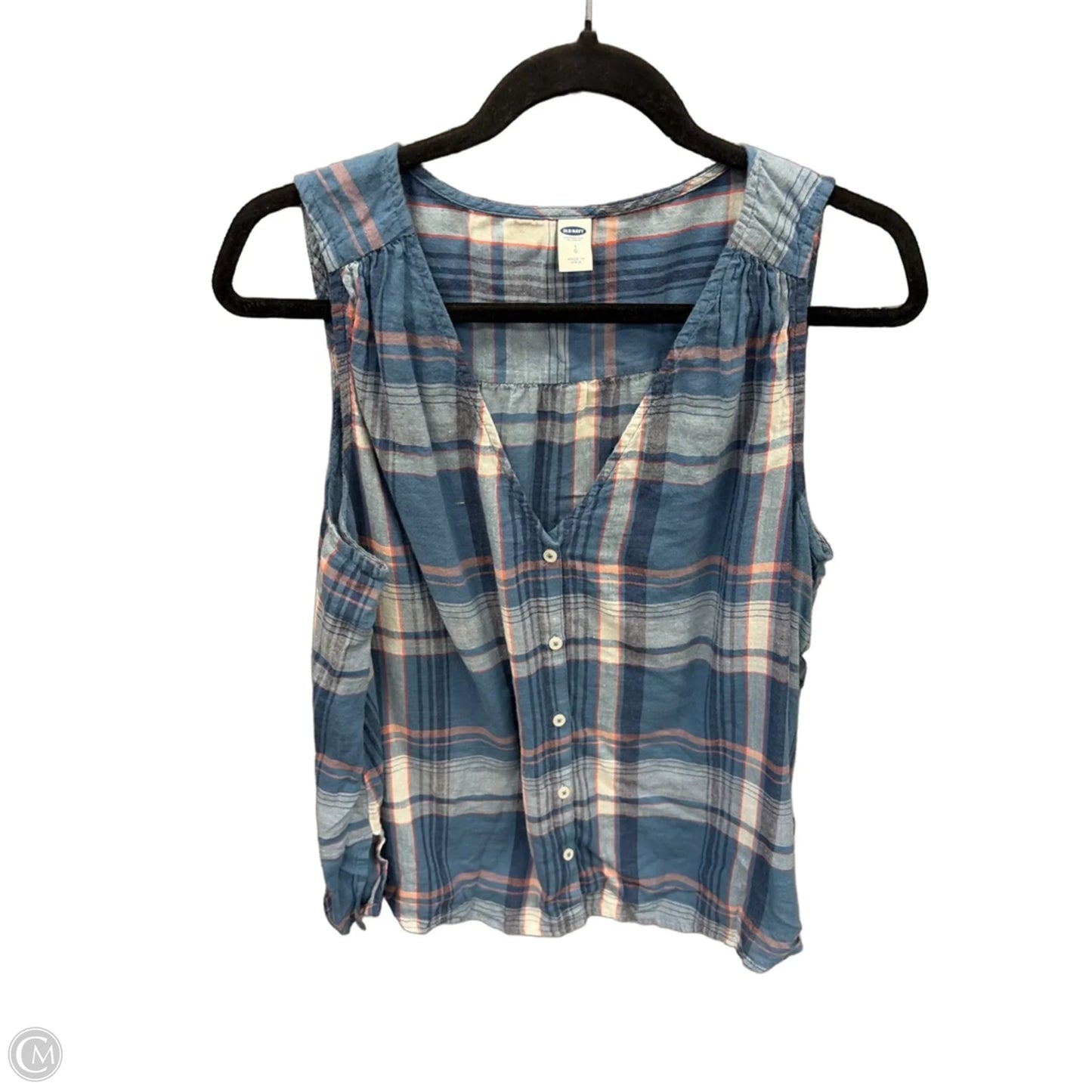 Top Sleeveless By Old Navy In Plaid Pattern, Size: L