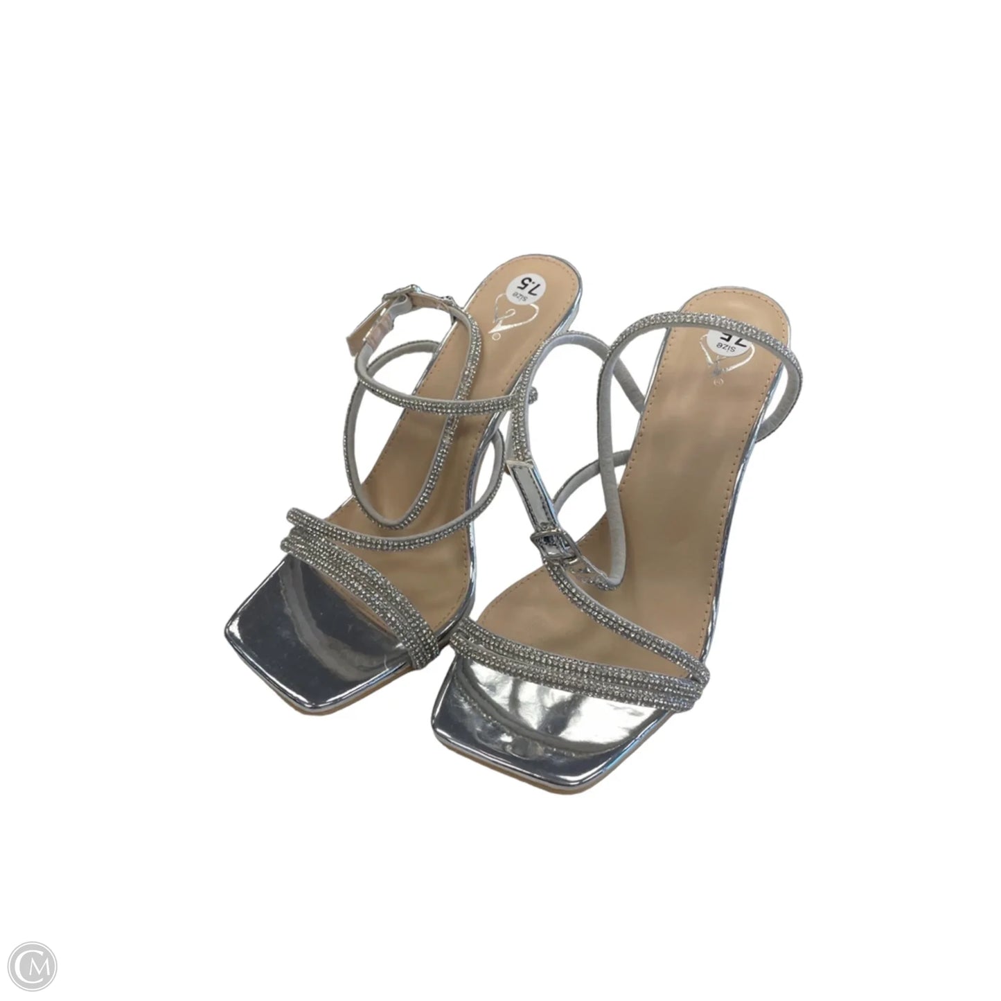 Sandals Heels Kitten By Windsor In Silver, Size: 7.5