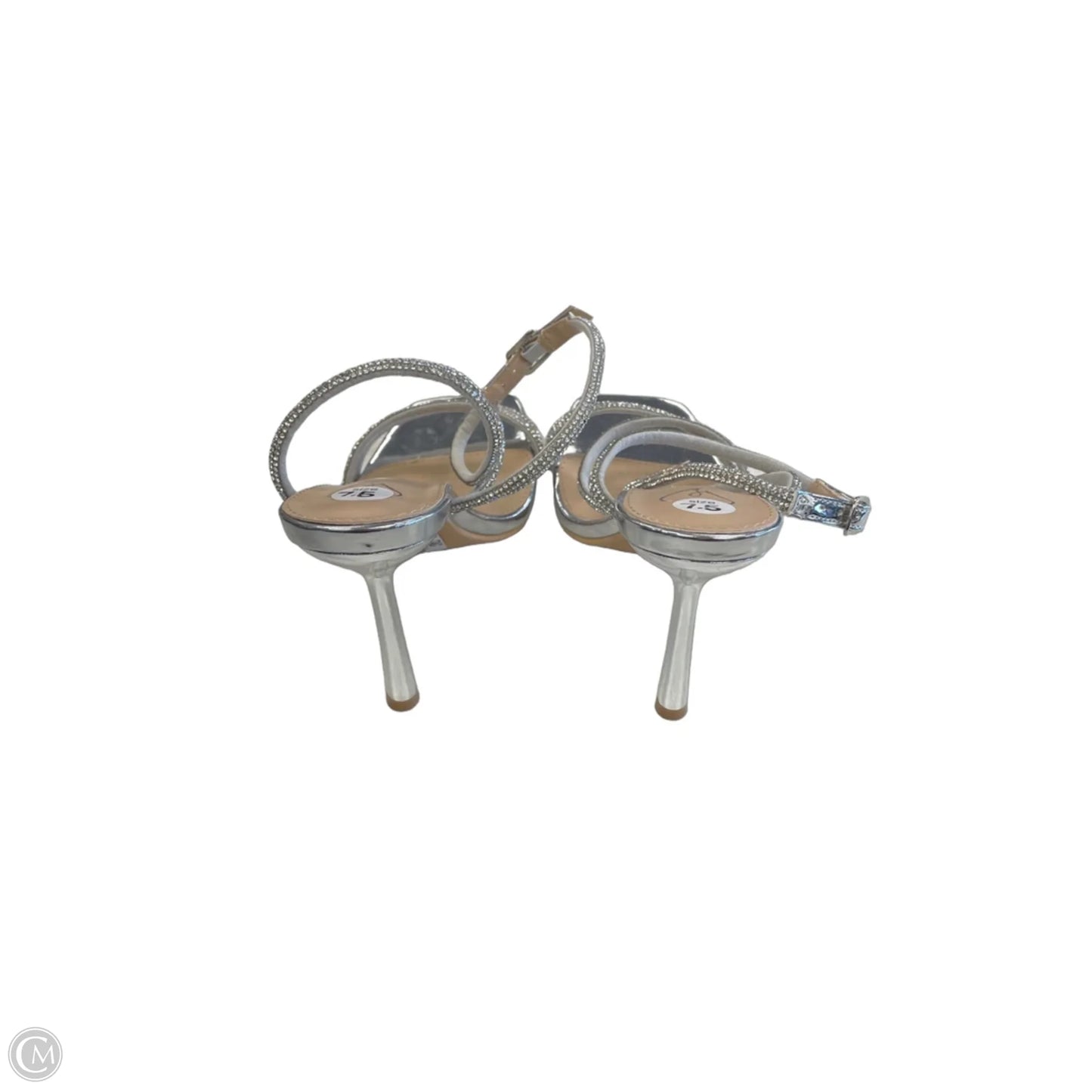 Sandals Heels Kitten By Windsor In Silver, Size: 7.5