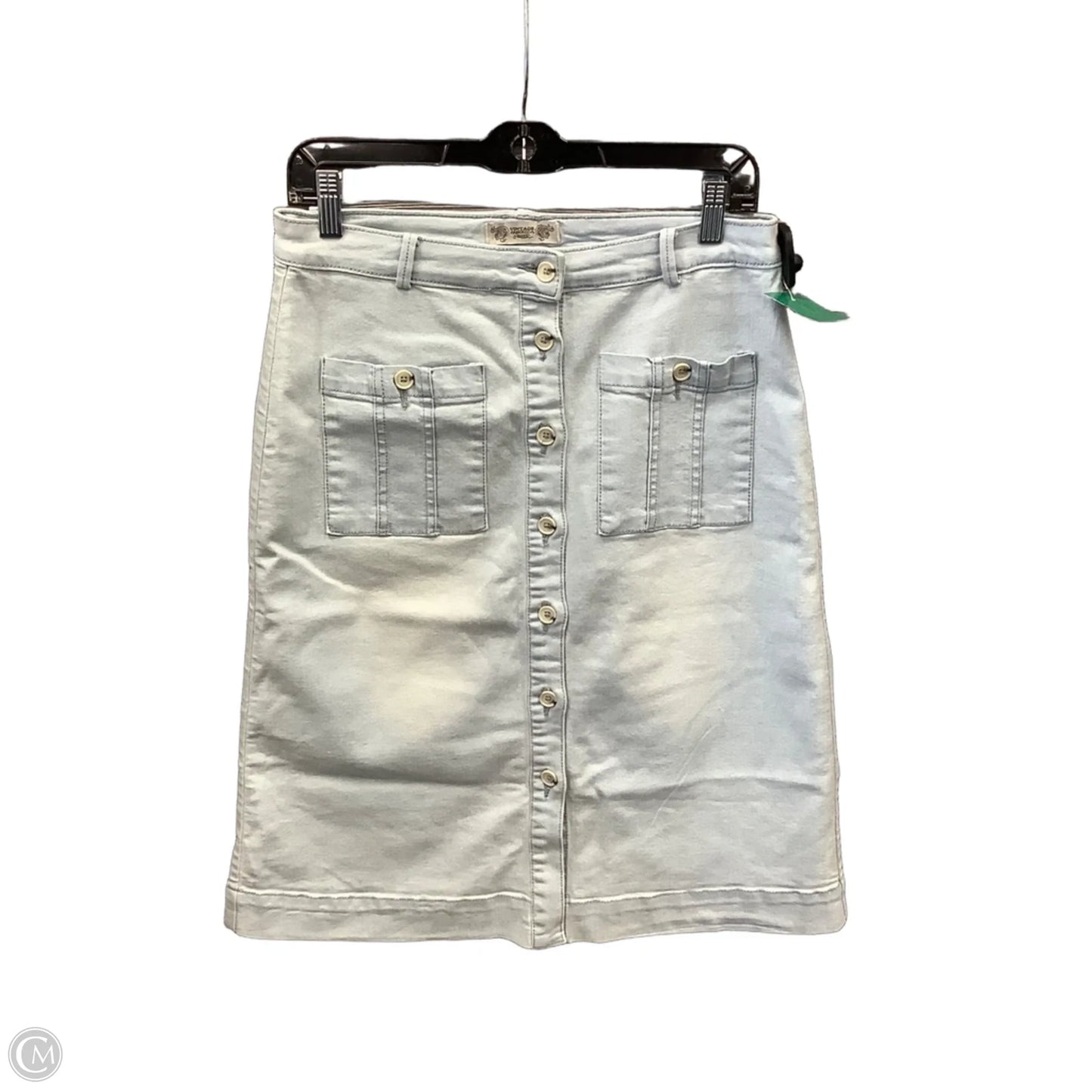 Skirt Midi By Vintage America In Blue Denim, Size: 6