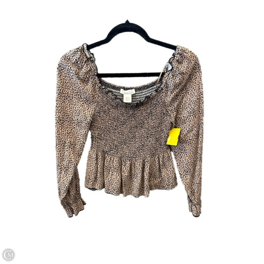 Top Long Sleeve By Urban Romantics In Animal Print, Size: S