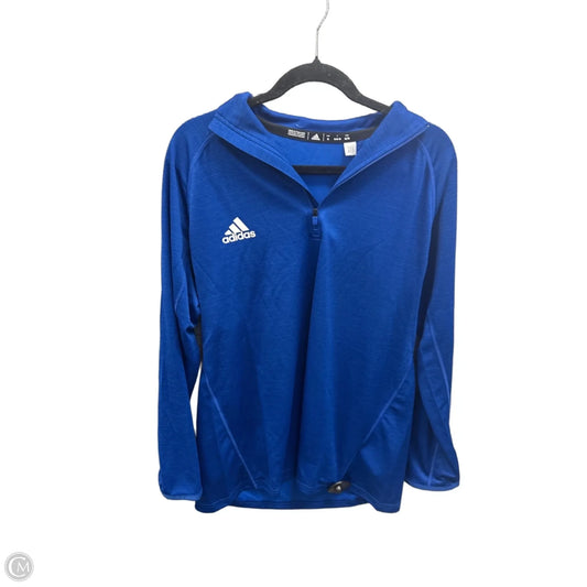 Athletic Top Long Sleeve Collar By Adidas In Blue, Size: Xl