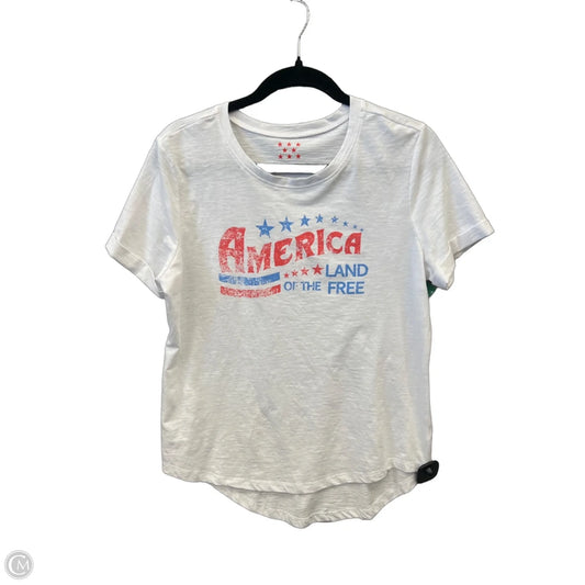 Top Short Sleeve By Clothes Mentor In White, Size: M