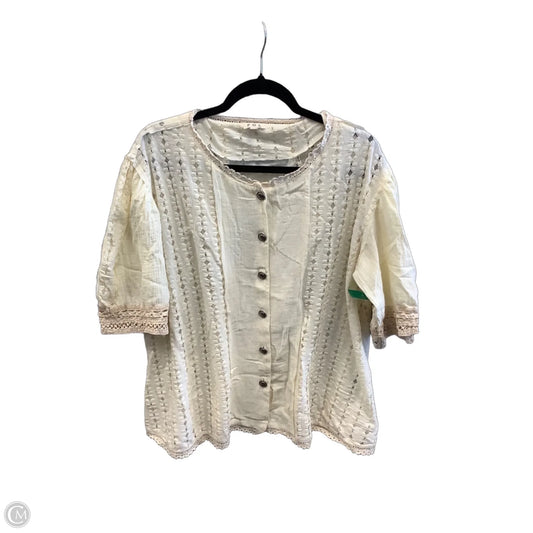 Top 3/4 Sleeve By Pol In Cream, Size: L
